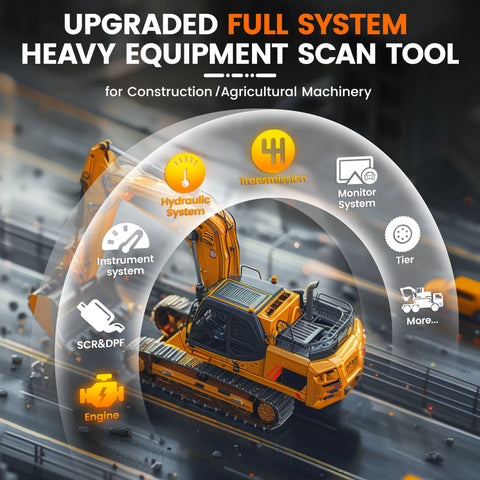 OBD2-Scanner - Diagnosecomputer - Slimme Diagnosetool - Foutverwijdering - OBD2 - 12V/24V zware vrachtwagenapparatuur - graafmachinescanner - scanner voor bouwmachines diesel volledig systeem - zwart