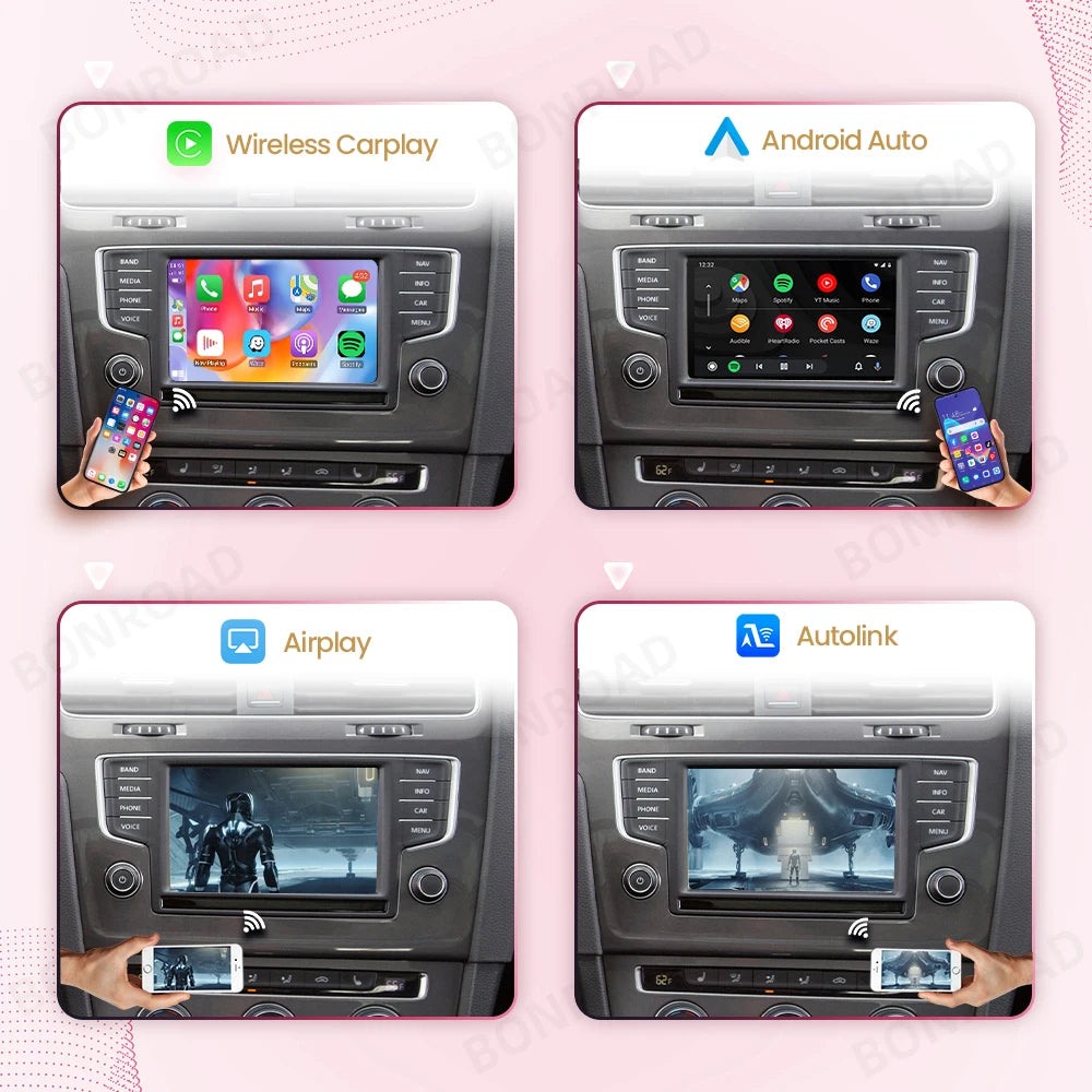 Draadloze CarPlay Module – Android Auto Adapter – Smart Connect Interface – MirrorLink Converter – Voor MIB1 MIB2 Systemen – Plug & Play Installatie – Automatische Verbinding - QUORE