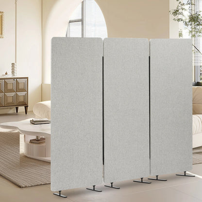 Kamerscherm – Roomdivider – Privacy Scherm – Ruimteverdeler – Geluiddempend – Lichtgrijs – Opvouwbaar - QUORE