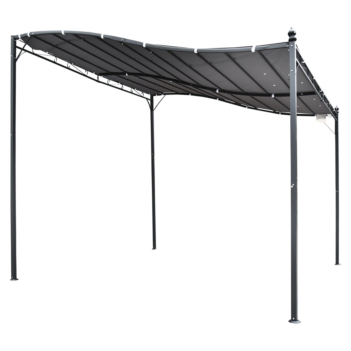 Tuin Pergola 3x3m - Waterdicht Zonnescherm - Met 16 Afwateringsgaten - UV Beschermend Dak - Stalen Frame - Grijze Partytent - QUORE