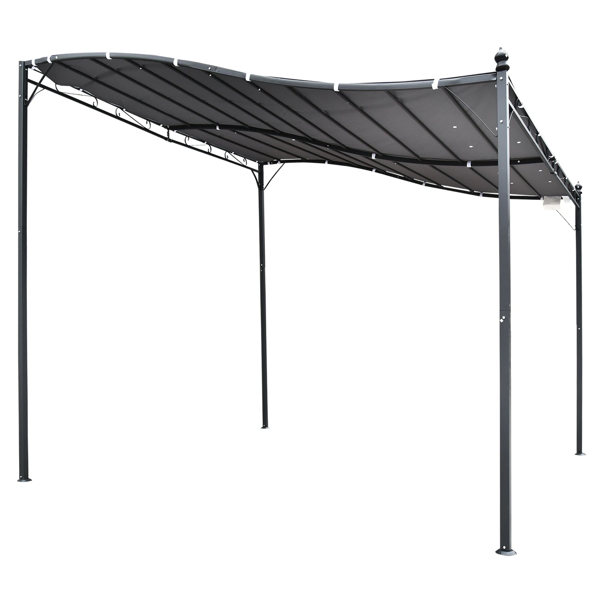 Tuin Pergola 3x3m - Waterdicht Zonnescherm - Met 16 Afwateringsgaten - UV Beschermend Dak - Stalen Frame - Grijze Partytent - QUORE