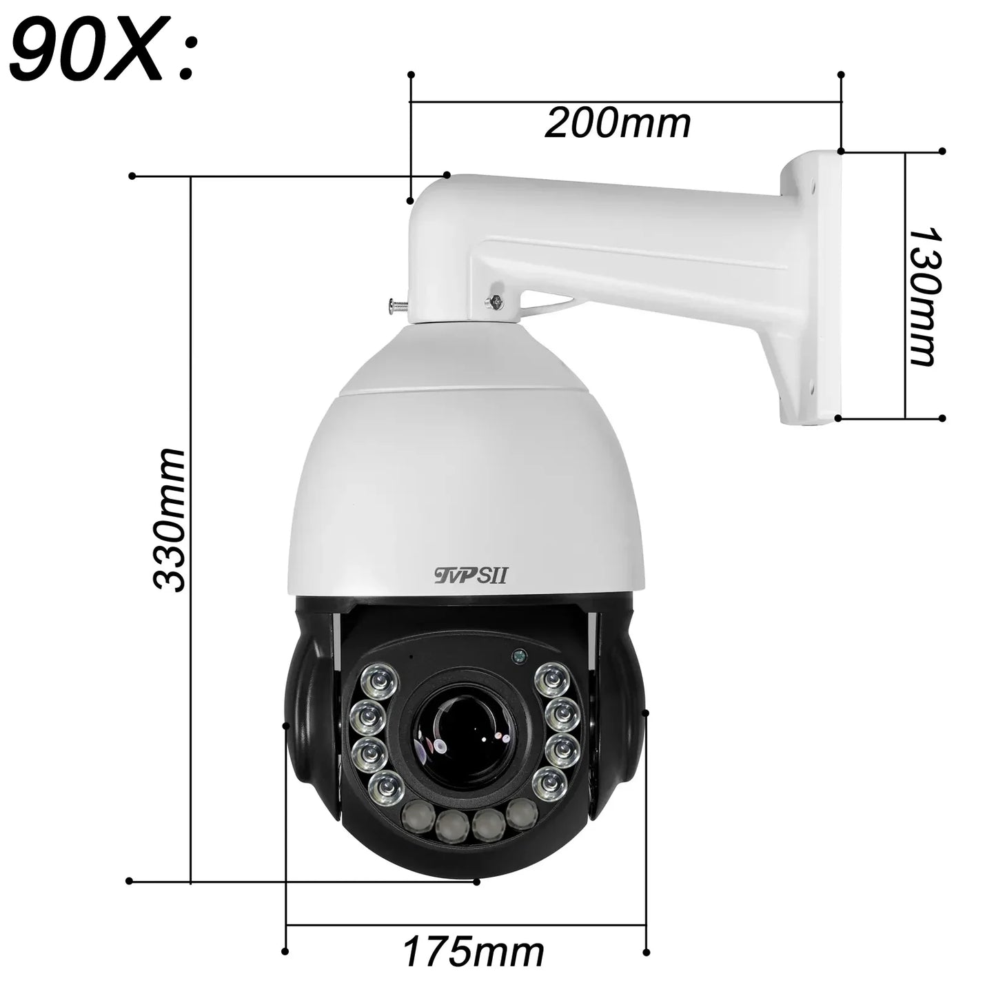 Laser Infrared Metal Auto Tracking Cruise 8MP 4K 90X Optical Zoom 360° Audio POE PTZ Speed Dome Surveillance Security IP Camera