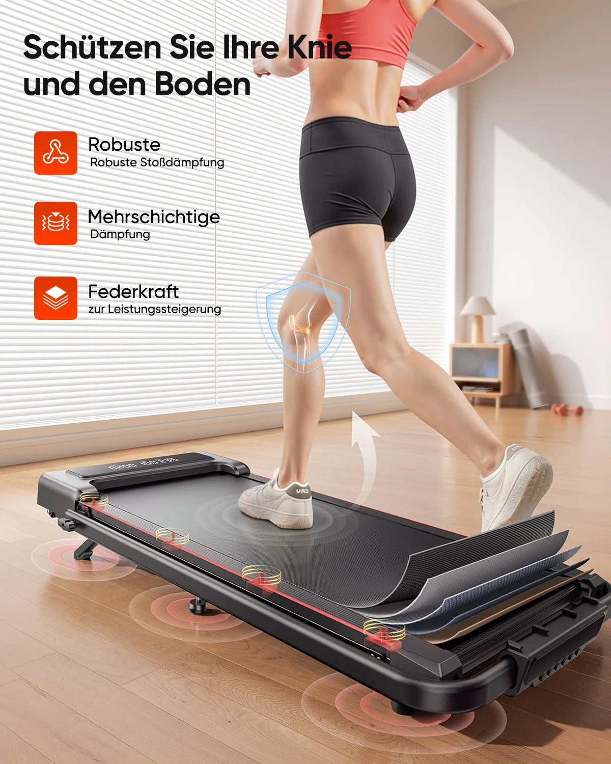 Loopband – Treadmill – Hardloopband – Trainingsapparaat – Fitnessapparaat – 4-in-1 Training – Verstelbare Hellingshoek
