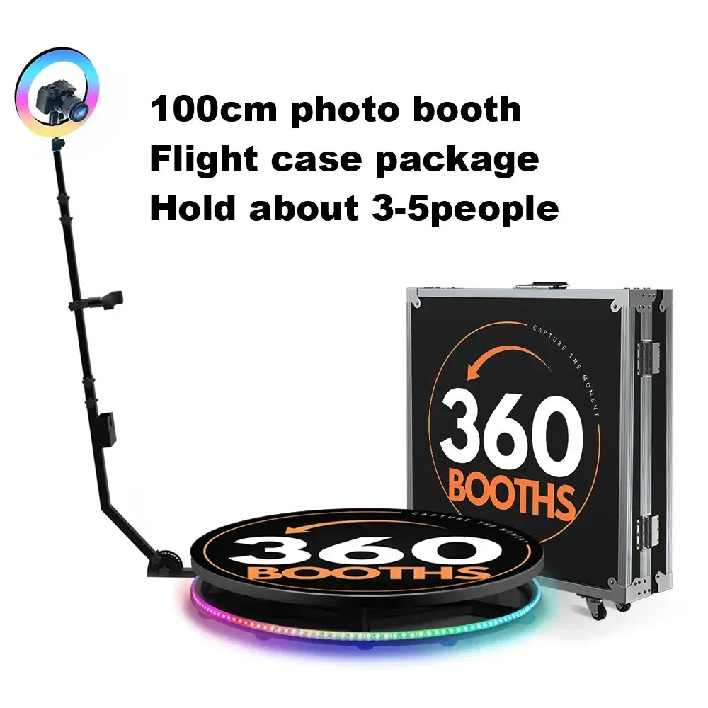 360 graden camera – 360 graden photobooth – 360 graden actiecamera – 360 graden event camera – 360 graden fotohoek – Draadloze Besturing – RGB LED Ringlicht Met 10 Helderheidsniveaus