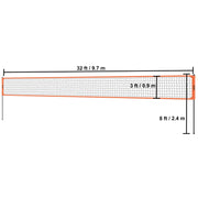 Volleyball - Volleyball Net - Net - Badminton Net - Adjustable Height Steel Poles - with PVC Volleyball Pump Carry Bag - for Backyard Beach Lawn - 1.75inch - Orange
