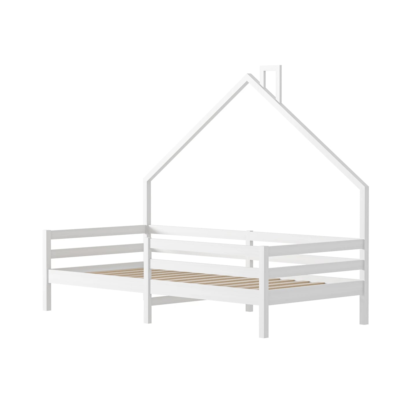 Huisbed Kinderen – Speelbed – Kinderbed – Scandinavisch Bed – Veilig Bed – Stevig Dennenhout – Opbergruimte