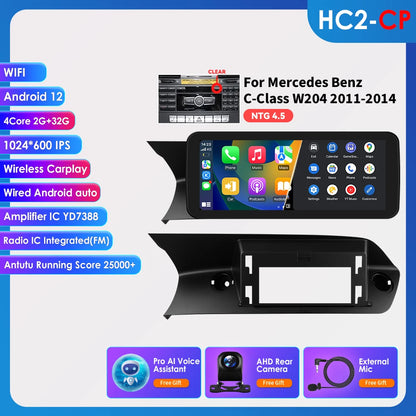Hizpo Carplay 4G AI Systems Android 13 Car Radio for Mercedes Benz C-Class W204  Multimedia Video Player GPS Autoradio Bluetooth