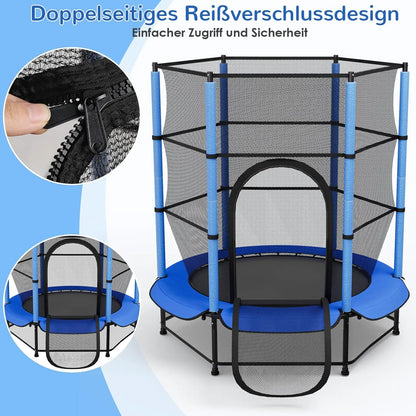 Trampoline – Kindertrampoline – Springkussen – Buitenspeelgoed – Speeltoestel – Ø 140 cm – Veiligheidsnet Met Ritssluiting