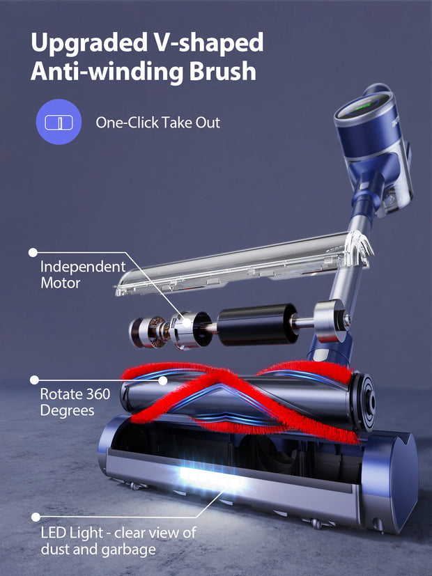 Cordless Stick Vacuum Cleaner - Stick Vacuum Cleaner - Vacuum Cleaner - Cordless Stick Vacuum Cleaner - Powerful Suction - 400W - 33000PA - for pets and household appliances - 1L dust container