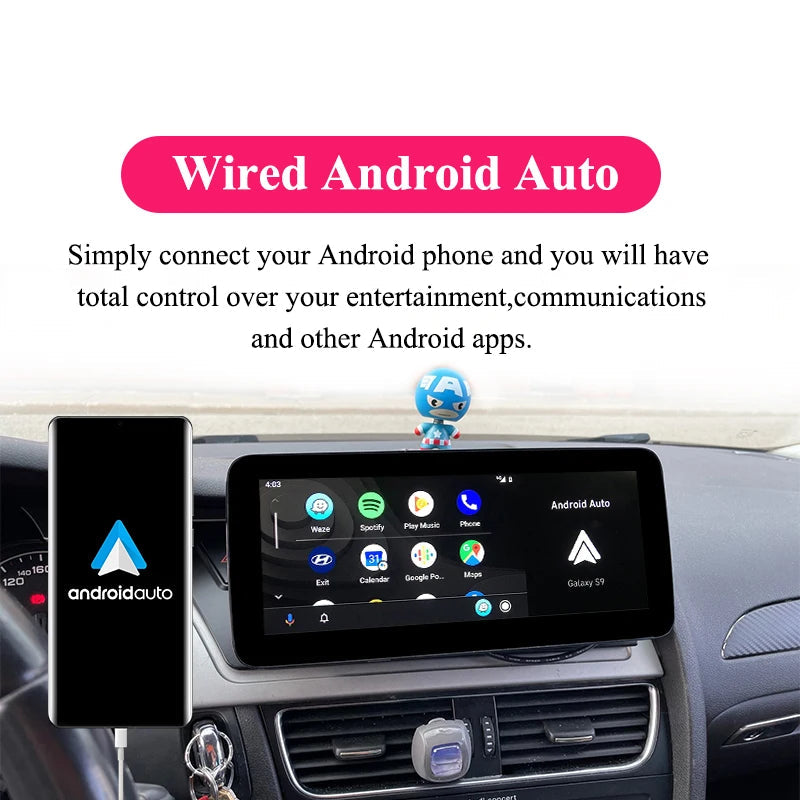 Multimedia-Eenheid Audi B8 – Touchscreen Navigatie Unit – Auto Radio – Infotainmentsysteem – Dashboard Scherm – 10,25 Inch Display – Draadloze Apple CarPlay & Android Auto