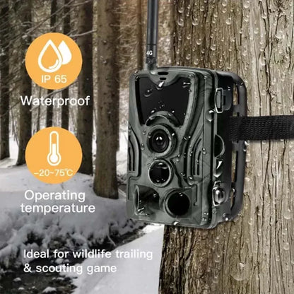4G Wildlife Camera – Jachtcamera – Trailcamera – Beveiligingscamera – Dierencamera – 4K Beeldkwaliteit – IP65 Waterdicht - EU-stekker - Toevoegen 64GB