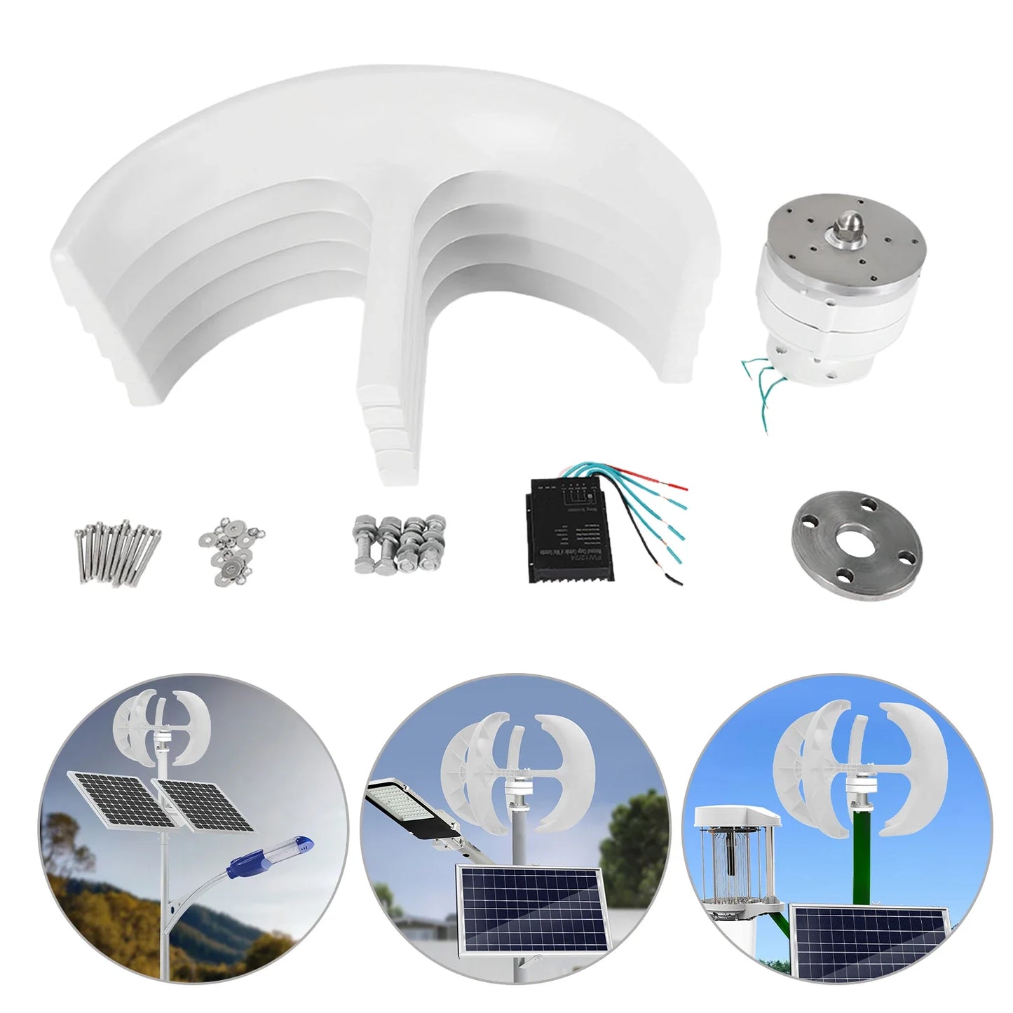 Windturbine - Windmolen - Windturbine Generator - Windenergie - Verticale As - 600W - 24V - met Magnetische Levitatie - IP67-controller - 5 Messen - Stille & Efficiënte Energieoplossing - voor Thuisgebruik en Off Grid Systemen