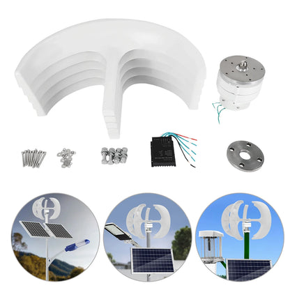 Windturbine - Windmolen - Windturbine Generator - Windenergie - Verticale As - 600W - 24V - met Magnetische Levitatie - IP67-controller - 5 Messen - Stille & Efficiënte Energieoplossing - voor Thuisgebruik en Off Grid Systemen
