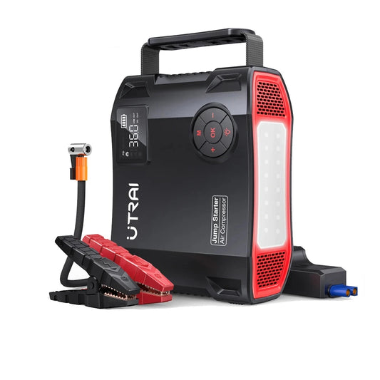 Utrai - JS-5 - Jumpstarter voor Auto - Startkabels - Starthulp - Luchtcompressor - 150PSI - 4 in 1 - 12V - 2000A - Jumpstarters - Powerbank 16000mAh - Zwart - QUORE