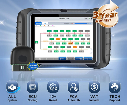 Autodiagnoseapparaat – Autoscanner – Diagnose Tool – Foutcode Uitlezer – OBD Scanner – 8-Inch Touchscreen – Meer Dan 42 Onderhoudsfuncties