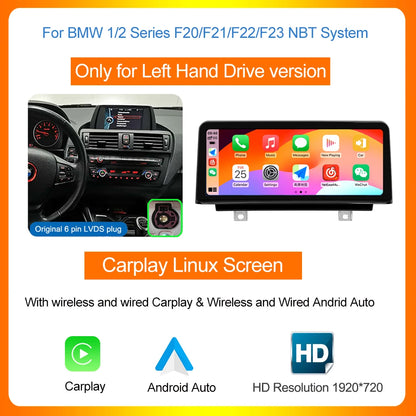 10,25 inch touchscreen multimedia unit – Autobedieningsscherm – Auto infotainmentsysteem – Carplay upgrade – BMW NBT navigatie – Draadloze Apple CarPlay – Android Auto – Helder 1920x720 resolutie – 4x45W versterker - QUORE