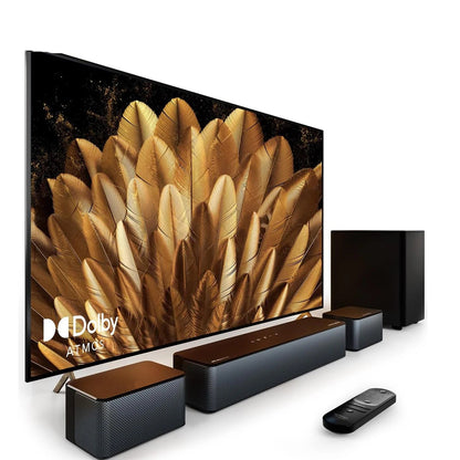 Soundbar - 5.1ch - Soundbar voor TV - Surround Sound-Systeem - met Dradlooze Subwoofer - Dolby Atmos - Bassboost - Smart TV - 87dB - HDMI - eARC - Optical - AUX - USB - Bluetooth 5.3 - Zwart