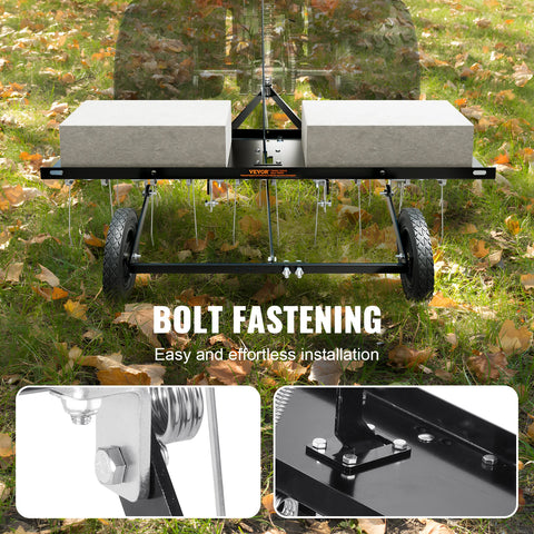 Scarifier Rake - Scarifier - Spreader - Tractor behind scarifier - 40in - with 20 Spring Steel Teeth - for ATV or mower tractor behind lawn