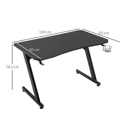 Gaming Bureau – Bureau Voor Gamers – Computerbureau – Studiebureau – Werkplek – Groot Werkblad 120x60 Cm – Verstelbare Poten