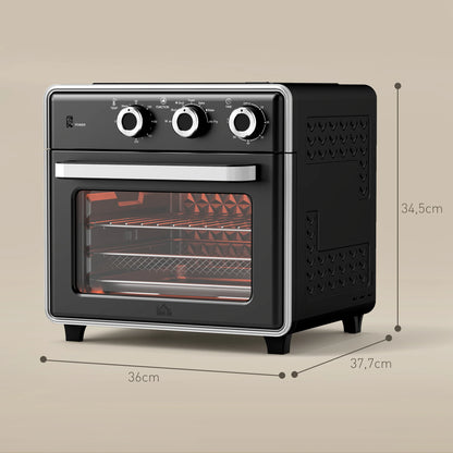 Mini Oven with Air circulation 20L Mini oven, 90°C-230°C hot air skillet, 5 modes, French fry basket, 1400W, metal