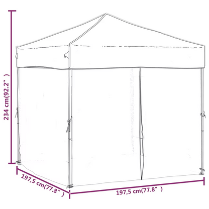 Paviljoen - Tuinpaviljoen - Partytent - Tuintent - Pop-up Kliksysteem - Stabiel - Vouwtent - met 4 zijpanelen - Opvouwbaar - Waterdicht - Hoogte Verstelbaar - 50+UV-Bescherming - voor Tuin - Buiten - Achtertuin - 210D Oxford-stof - 2 x 2 m - Zwart
