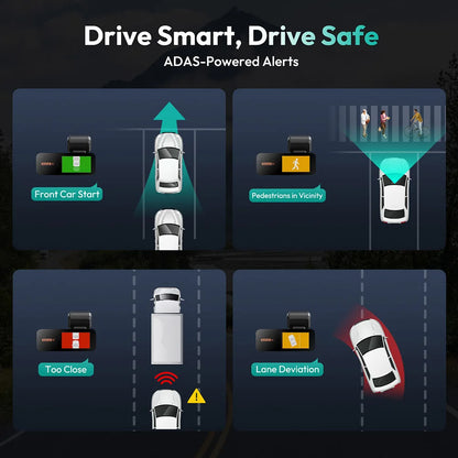 4K Dashcam – Autocamera – Rijcamera – Videorecorder – Dashboardcamera – Superheldere 4K Beelden – ADAS Veiligheidsfuncties