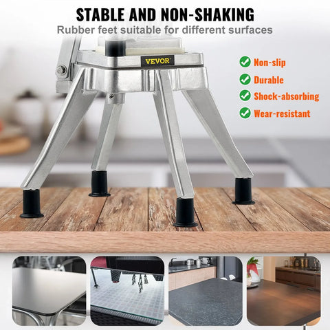 Groenteversnipperaar - Multifunctionele groentesnijder & Franse frietjes met verstelbare messen - roestvrij staal - QUORE