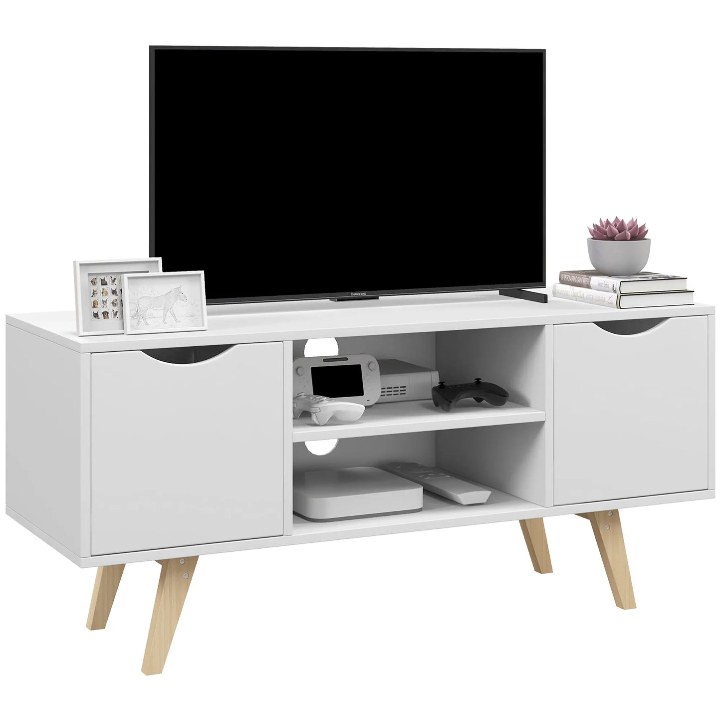 Tv-Standaard – Tv-Meubel – Tv-Kast – Mediameubel – Voor Televisies Tot 50 Inch – Met Kabeldoorvoeren