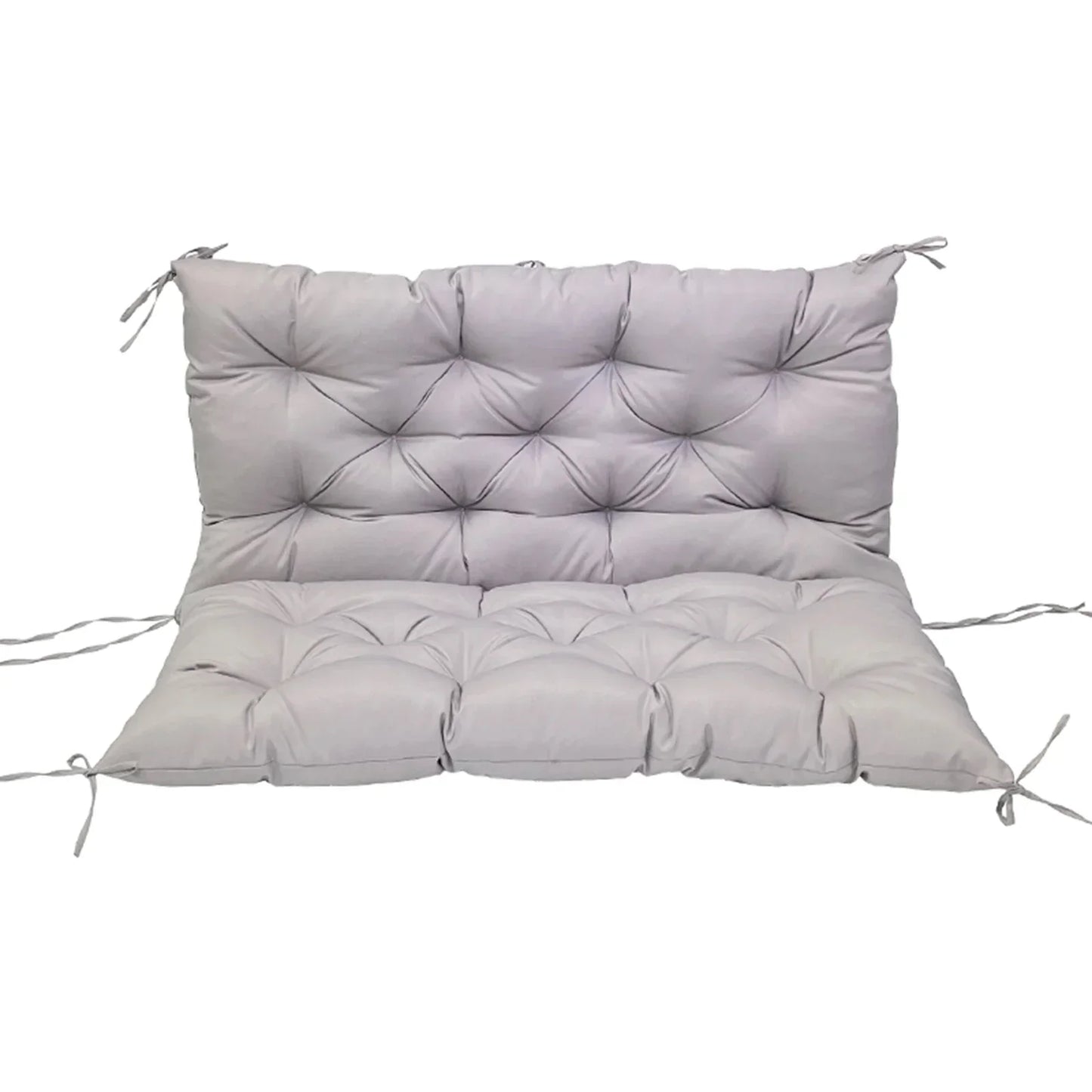Bankkussen - Zitkussen - met Rugdeel - Ergonomisch - Zacht - voor Schommelbank - Meubels - Tuinbank - Eetbank - Verwijderbaar - Wasbaar - Waterdicht - Polyester - 100 x 100 cm - Lichtgrijs