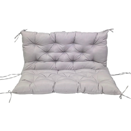 Bankkussen - Zitkussen - met Rugdeel - Ergonomisch - Zacht - voor Schommelbank - Meubels - Tuinbank - Eetbank - Verwijderbaar - Wasbaar - Waterdicht - Polyester - 120 x 100 cm - Lichtgrijs