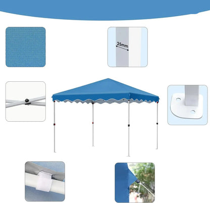 Tuinpaviljoen - Partytent - Partytenten - Paviljoen - Easy up Partytent - 3x3m - Waterdicht - Pop-up Tent - Opvouwbare - Inclusief 4 Gewichtszandzakken en Draagtas - Blauw