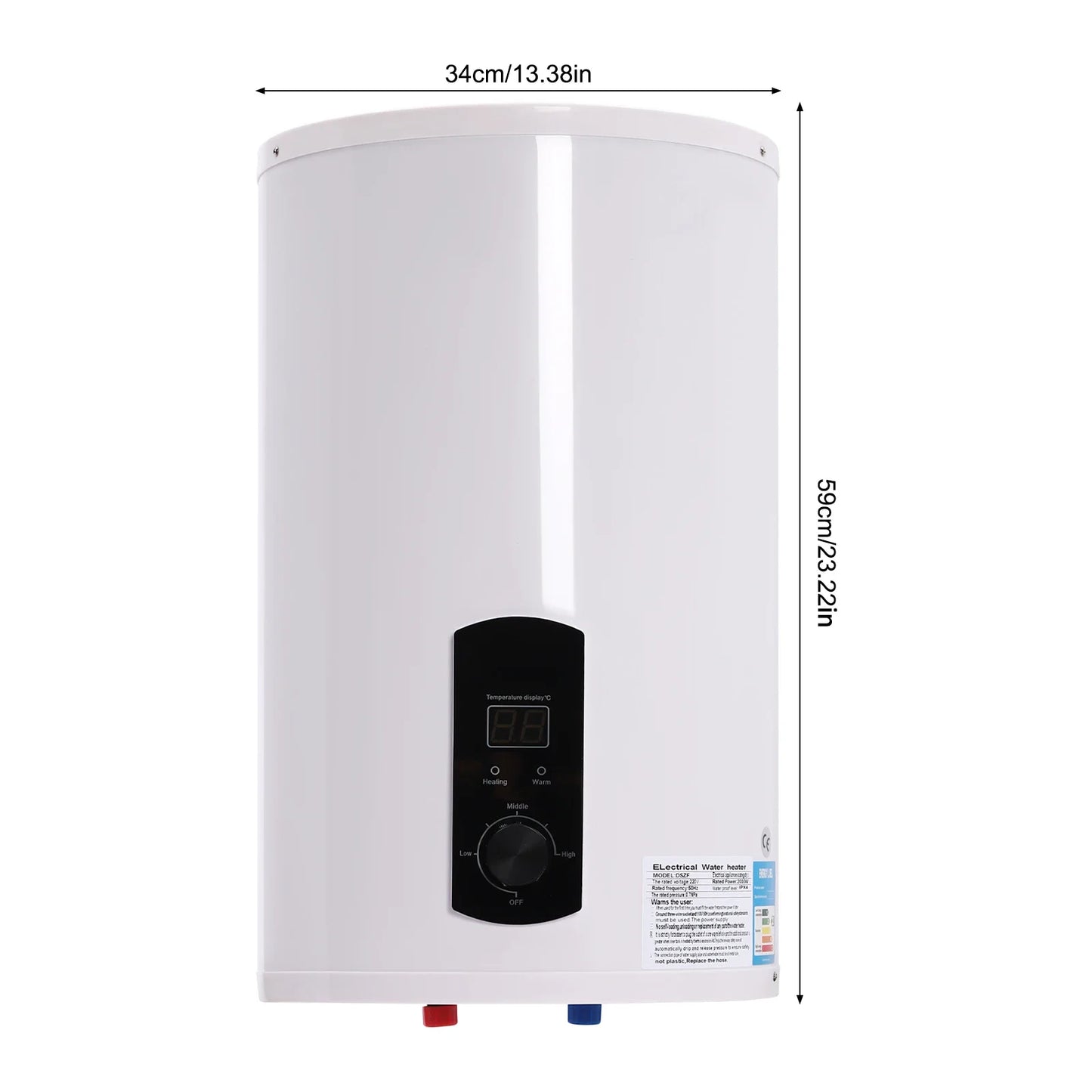 Elektrische Boiler – Waterverwarmer – Boiler – Warmwaterboiler – Elektrische Watertank – 30 Liter – 2000W Snelverwarming – Digital Temperatuurregelaar