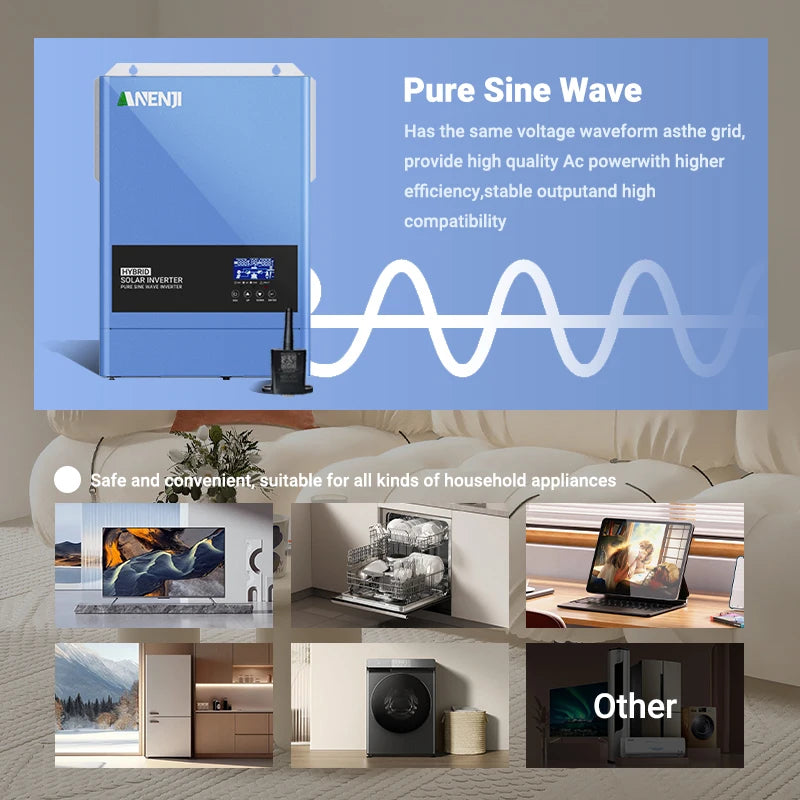 Hybride Zonne-Energie Omvormer – Zonne-Omvormer – Solar Inverter – Energieomvormer – PV Omvormer – 6,2 KW Vermogen – WiFi Monitoring