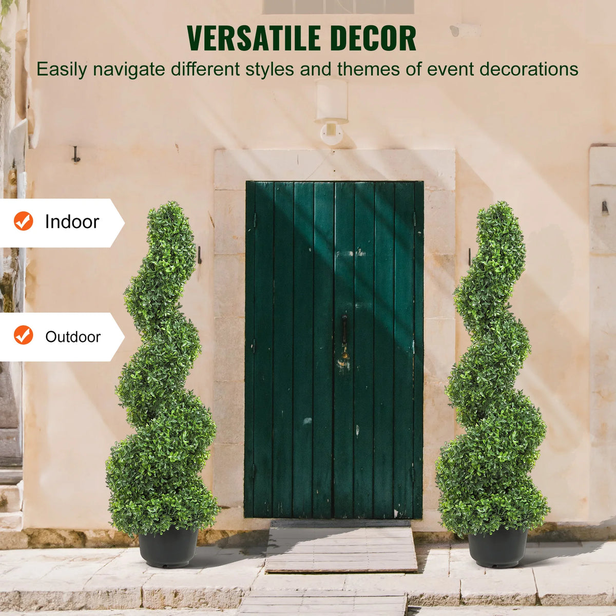 Topiary planten -1/ 2 pcs  kunstmatig planten - kunstmatig buxus - Engels buxus dubbele bal vormige - kunstmatig buxus hegpaneel - 48 inch - Groen