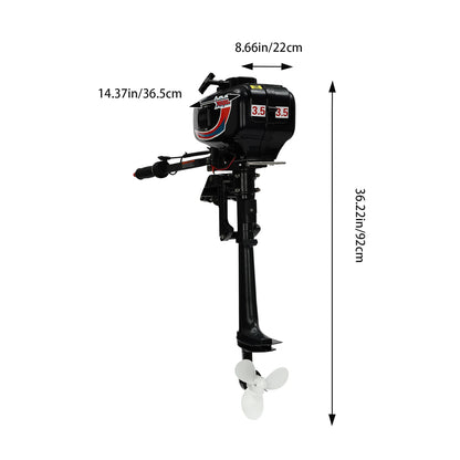 Buitenboordmotor – Buitenboordmotor Klein – Bootmotor – Watergekoelde Motor – 3,5 Pk – Lichtgewicht – Compact - QUORE