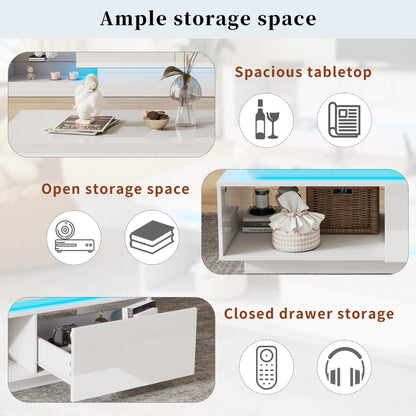 TV-Meubel – Tv-Kast – Dressoir – Woonkamermeubel – Hoogglans Afwerking – LED-Verlichting