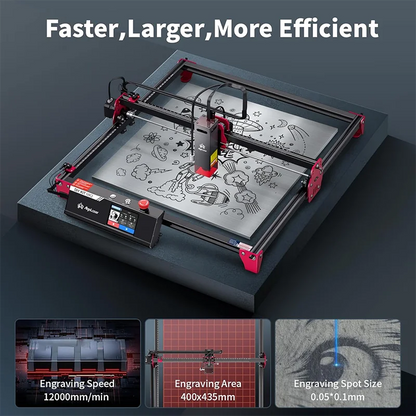 CNC Laser Graveermachine – Laser Cutter – Laser Graveerder – Laser Snijmachine – Laser Etser – 40x43 cm Werkoppervlak – 10 Watt Laservermogen – 3,5” Touchscreen – Offline Bediening