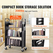 Boekenkasten - Boekenplank - Opbergrek Organisator - 4-Tier - Houten Boekenplank - Zes-Layer Sling Boekenkast - voor Kinderkamer Speelkamer Kleuterschool Kinderdagverblijf - Boek - Zwart