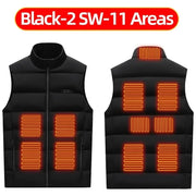 Heating Jacket - Heated Bodywarmer - Heated Clothing - USB Electric Self-Heating Vest - Unisex Heated Jacket - Rechargeable - Heating Heated Clothing - Hunting Ski - Size M - Black