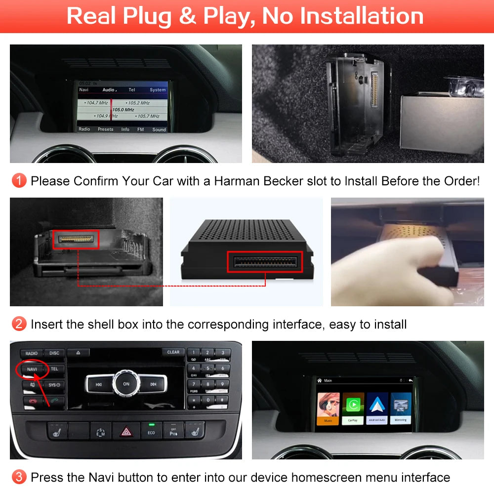 Draadloze CarPlay Decoder – Android Auto Interface – Multimedia Adapter – Handsfree Systeem – Zwarte Variant – Plug & Play Installatie – Ondersteuning Achteruitrijcamera