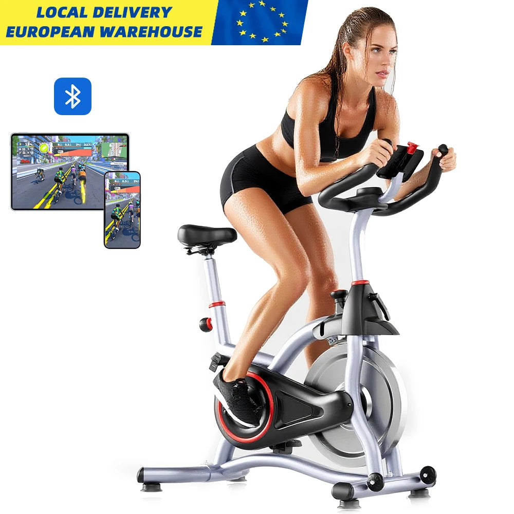 Hometrainer – Spinningfiets – Fitnessfiets – Indoorfiets – Fitnessapparaat – Stil en Compact – Magnetische Weerstand Met Bluetooth - QUORE