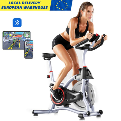 Hometrainer – Spinningfiets – Fitnessfiets – Indoorfiets – Fitnessapparaat – Stil en Compact – Magnetische Weerstand Met Bluetooth - QUORE