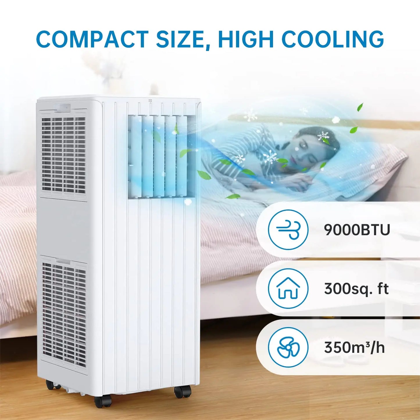 Mobiele Airco – Airconditioner – Verkoeler – Ventilator – Ontvochtiger – Voor Ruimtes Tot 25 m² – R290 Koelmiddel