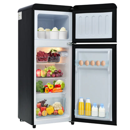 Koelkast – 2-Deurs Koel-vriescombinatie – Mini Koelkast – Tafelmodel – Energiezuinig – 92 Liter Inhoud – 7 Temperatuurstanden