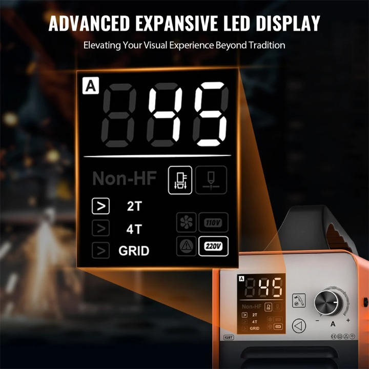 Plasmasnijder – Plasmasnijmachine – Metaalsnijder – Snijbrander – Compact – 45A – Max 12mm Snijdikte - 2T/4T IGBT - ARC - Slim LED-scherm - QUORE