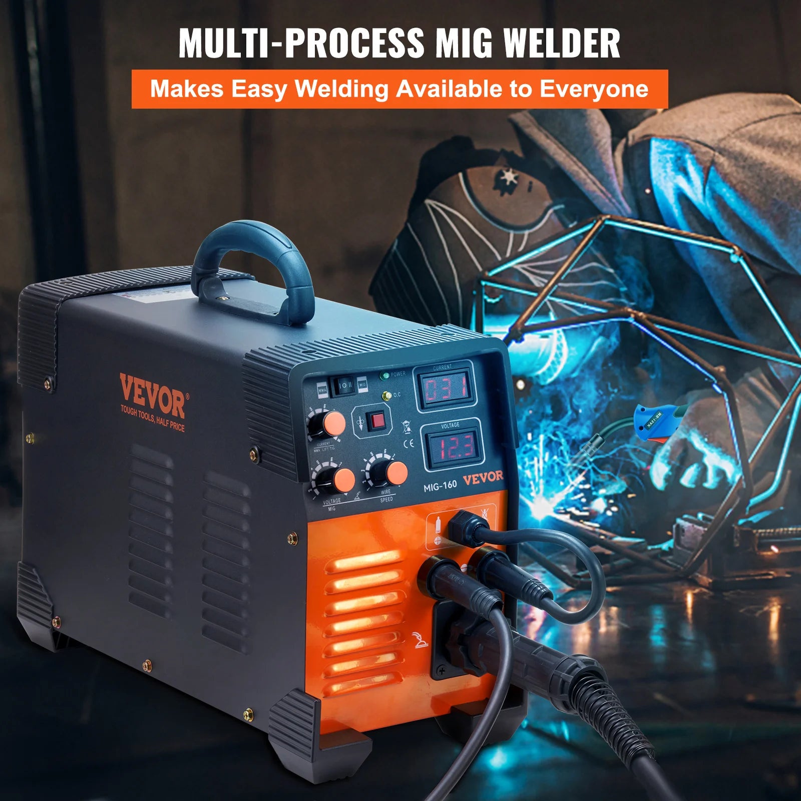 Lasapparaat – MIG Lasmachine – TIG Lasser – MMA Lasapparaat – Inverter Lasmachine – 3-in-1 Multifunctioneel – IGBT Technologie – 160 Ampère - QUORE