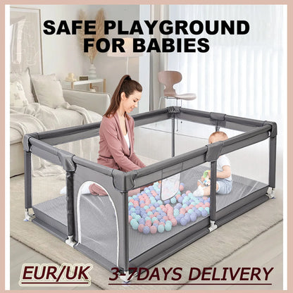 Foldable Play Gate - Baby Playpens - Play Gates - Safety Gate - Babies - Children - Playground - Bed Protection Edge - Foldable - Lightweight - 66x200x180cm.
