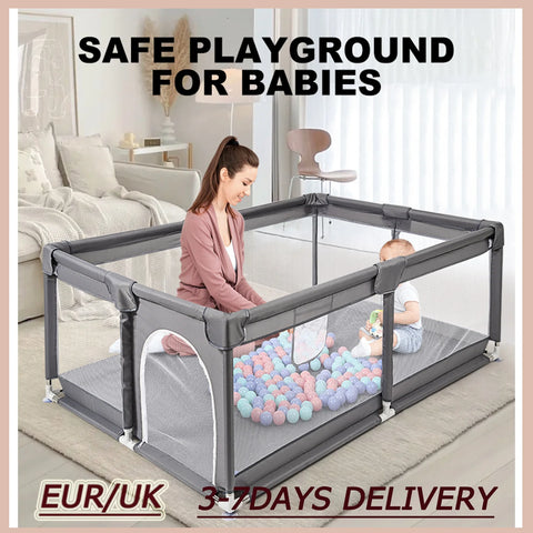 Opvouwbare Speelhek – Babyboxen - Veiligheidshek - Baby’s - Kinderen – Speelplaats – Beschermrand voor Bed - Opvouwbaar - Lichtgewicht - 66x200x180cm.