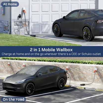 Type 2 Ev-Laadkabel – Ev-Lader – Elektrische Auto Oplader – Mobiele Laadkabel – Snellaadkabel – 11 KW 25 Meter – IP65 Waterbestendig