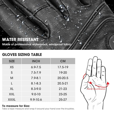 Savior Heat - Heated Gloves - Electric Heated Gloves - Rechargeable Battery - Ski Heated Gloves - Ski Snowboarding Motorcycle - Size: L - Black